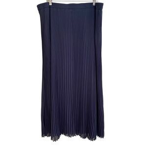 Loft Factory Steel Blue Crystal Pleated Midi Skirt XL